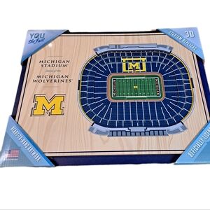 🏈🔥Michigan Wolverines 3D (5 Layer) Football Stadium replica,17 X 13in. New